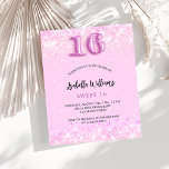 Sweet 16 rosa Konfetti Mädchen Einladung<br><div class="desc">Eine moderne, stilvolle und glamouröse Einladung für eine Girl's Sweet 16, 16. Geburtstagsparty. Ein rot rosa Hintergrund mit Konfetti. Der Name ist mit einem modernen handgeschriebenen Stilskript geschrieben. Personalisieren Sie Ihre Party-Daten und fügen Sie sie hinzu. Nummer 16 wird mit einem Schriftart im Ballonstil geschrieben, Skript. 1 Blatt = 1...</div>