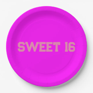 Sweet 16 Rosa Magenta Pappteller