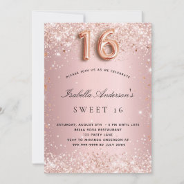 Sweet 16 Rosa Rosa Rosa Glitzer Staub Party Einladung