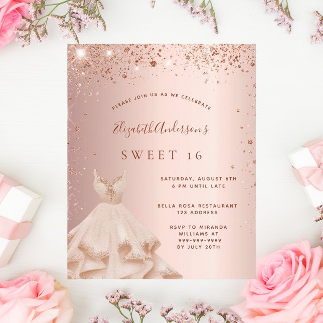 Sweet 16 Rose Gold Einladung (Von Creator hochgeladen)