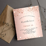 Sweet 16 Rose Gold Einladung<br><div class="desc">Eine moderne,  stilvolle und glamouröse Einladung zu einer Sweet 16. Geburtstagsfeier. Eine Rose goldener Hintergrund mit Imitaten Glitzern. Der Name ist mit einem modernen handgeschriebenen Stilskript geschrieben. Personalisieren Sie Ihre Party-Daten und fügen Sie sie hinzu.</div>