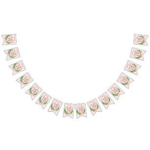Sweet 16 Rose Gold Glitzer Girly Floral Wimpelkette