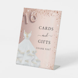 Sweet 16 Rose Gold Glitzer Kleidung Karten Geschen Sockelschild