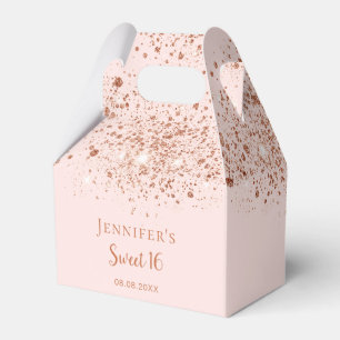 Sweet 16 Rose Gold Glitzer rot Rosa Vielen Dank Geschenkschachtel