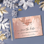 Sweet 16 Rose Gold Glitzer Tropfen Ballons Save The Date<br><div class="desc">Eine gmädchenhafte und trendige Save the Date-Karte für eine Sweet 16,  16. Geburtstagsfeier. Der Hintergrund der Rose ist rot und mit Imitaten,  Tropfen,  Glitzern und Ballons aus Glitzer verziert. Personalisieren und fügen Sie Datum und Name/Alter hinzu. Der Text: Save the Date ist mit einem großen angesagten,  handgeschriebenen Stilskript geschrieben.</div>