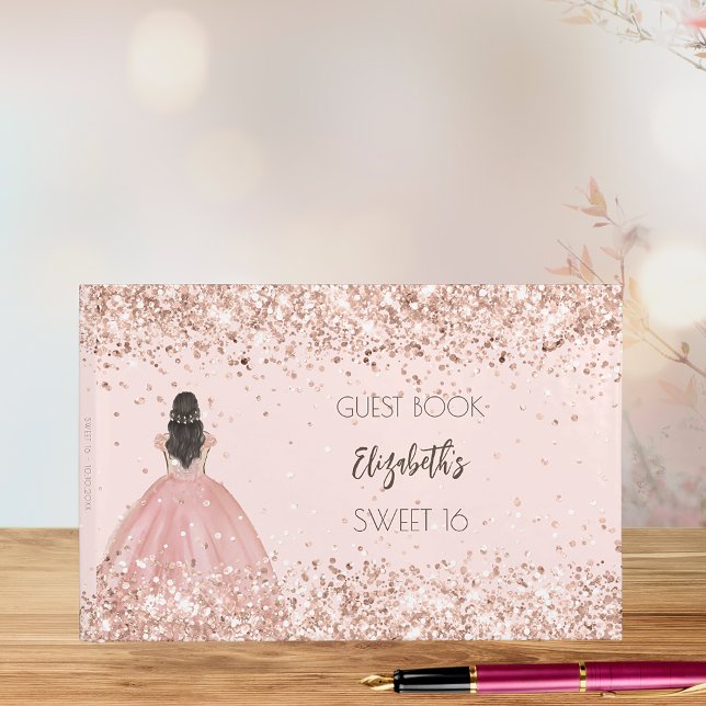 Sweet 16 Rose Gold Kleid Confetti Gästebuch (Von Creator hochgeladen)