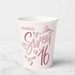 Sweet 16 Rose Gold Pappbecher