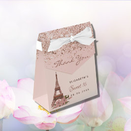 Sweet 16 Rose gold Paris vielen Dank Geschenkschachtel