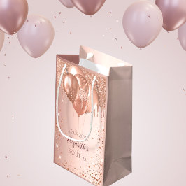 SWEET 16 Rose Goldblütenballons Glitzer Kleine Geschenktüte