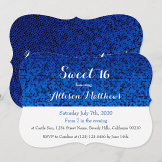 Sweet 16 Royal Blue Sparkle Einladung