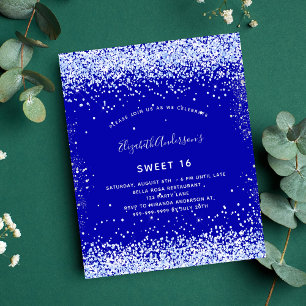 Sweet 16 Royal Blue White Flyer Einladung