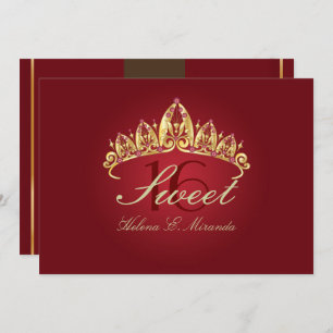 SWEET 16/RUBY TIARA Einladungen/DIY color+Schrifta Einladung