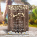 Sweet 16 Rustikale Daisy Blume Barnholz Einladung<br><div class="desc">Süße 16 rustikale Daisy Blume Barnholz Einladungen.</div>