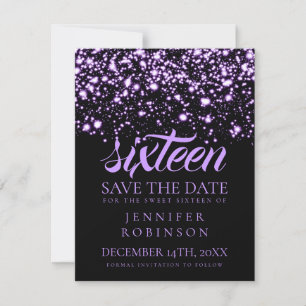 Sweet 16 "Save the Date" Lila Midnight Glam Save The Date