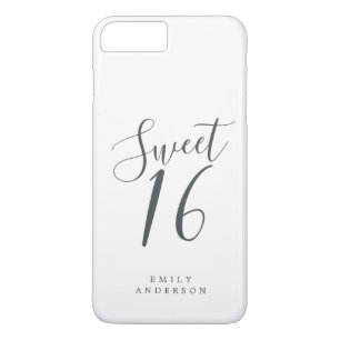 Sweet 16 Schriftzug Schwarz Weiß 16. Geburtstag Case-Mate iPhone Hülle