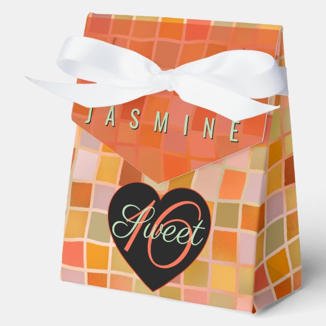 Sweet 16 Schwarz Herz Teeny Geschenkschachtel (Vorderseite)