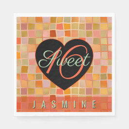 Sweet 16 Schwarz Herz Teeny Serviette