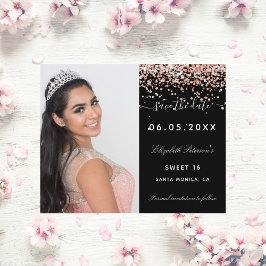 Sweet 16 schwarze Rose Foto Save the Date Flyer