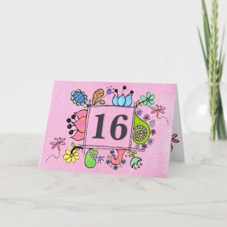 Sweet 16 Sechzehn 16. Geburtstag Gruß Gruß Karte