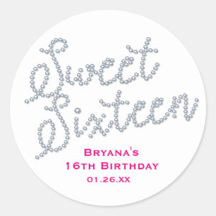 Sweet 16 Sechzehn Diamant & Diamanten Sticker