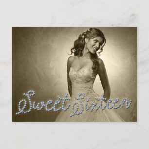 SWEET 16 SECHZEHN DIAMANT GLAMOUR FOTO Postkarte