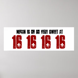 Sweet 16 Sechzehn Geburtstagsparty Banner Individu Poster