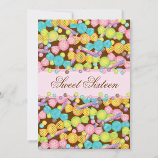 Sweet 16 Sixteen Candy Collection in Pink Brown Einladung