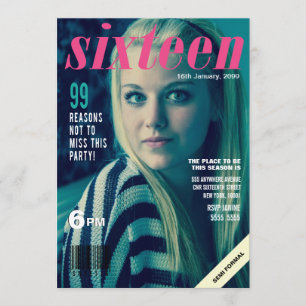 Sweet 16 Sixteen Magazine Cover Foto Einladung