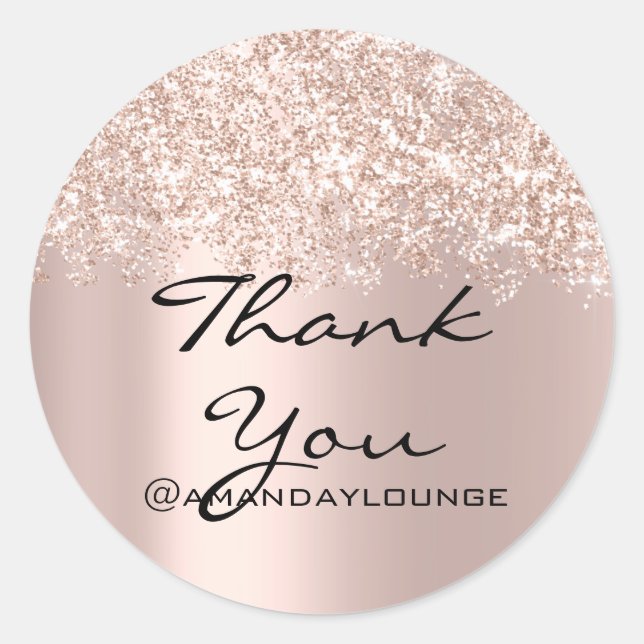 Sweet 16. Small Business Confetti Vielen Dank Rose Runder Aufkleber (Vorderseite)