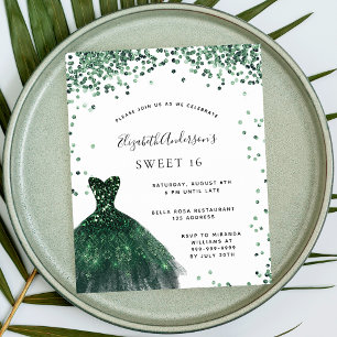 Sweet 16 Smaragdgrün Kleid Glitzer Budget Flyer