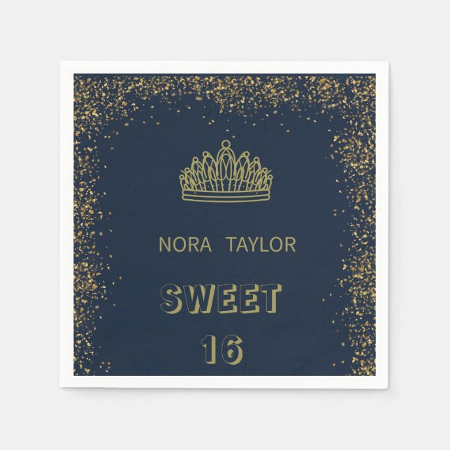 "Sweet 16 Soirée: Glam, Glitz und Gute Zeiten!" Serviette (Vorderseite)