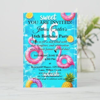 Sweet 16 Splash Bash: Poolseitige Party Einladung