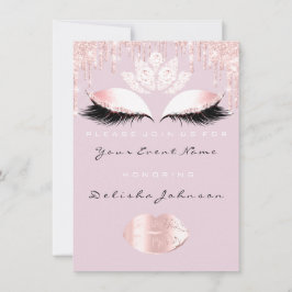 Sweet 16. Tropfen Pink Quinceanera Royal Princess Einladung