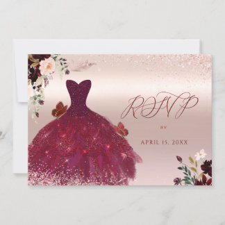 Sweet 16 UAWG Blush Burgund Wasserfarbe Blume Einladung