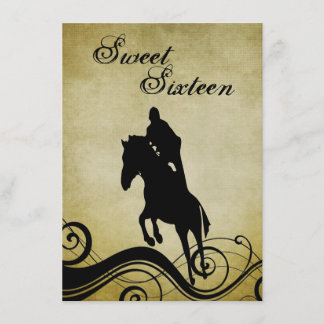 Sweet 16 Vintag Horse Jumping Birthday Einladung