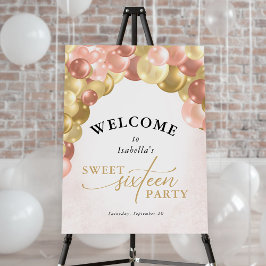 Sweet 16 Welcome Balloon Arch Modern Script
