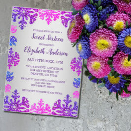 Sweet 16 Winter Snowflake Birthday Einladung