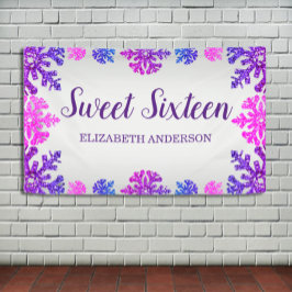 Sweet 16 Winter Snowflake Geburtstag Banner