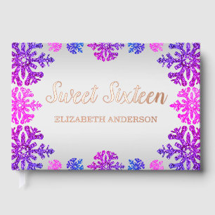 Sweet 16 Winter Snowflake Geburtstag Gästebuch