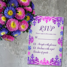 Sweet 16 Winter Snowflake Geburtstag RSVP Karte