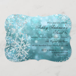 Sweet 16 Winter Wonderland Sparkle Schneeflocken Einladung