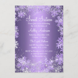 Sweet 16 Winter Wonderland Sparkle Schneeflocken Einladung