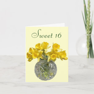 Sweet 16 Yellow Daffodil Bouquet Einladung