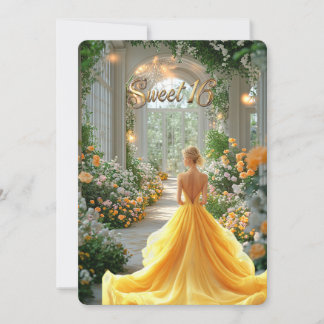 Sweet 16 Yellow Gown Schöne Blume Ort Einladung