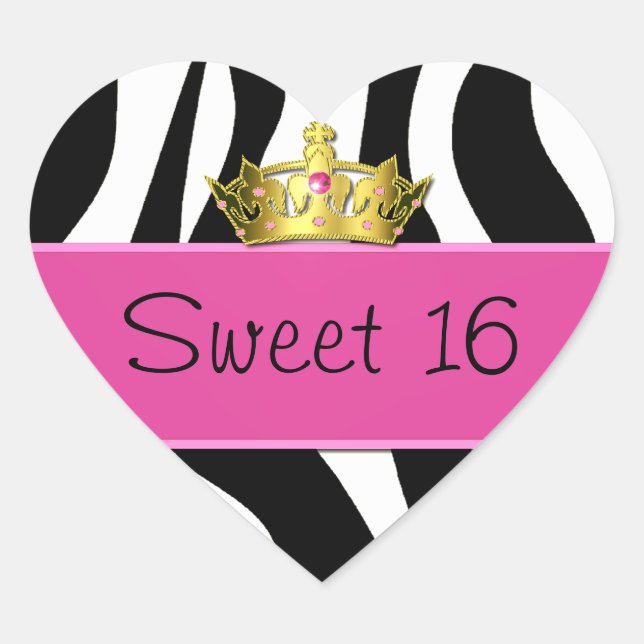 Sweet 16 Zebra Print Sticker (Vorderseite)