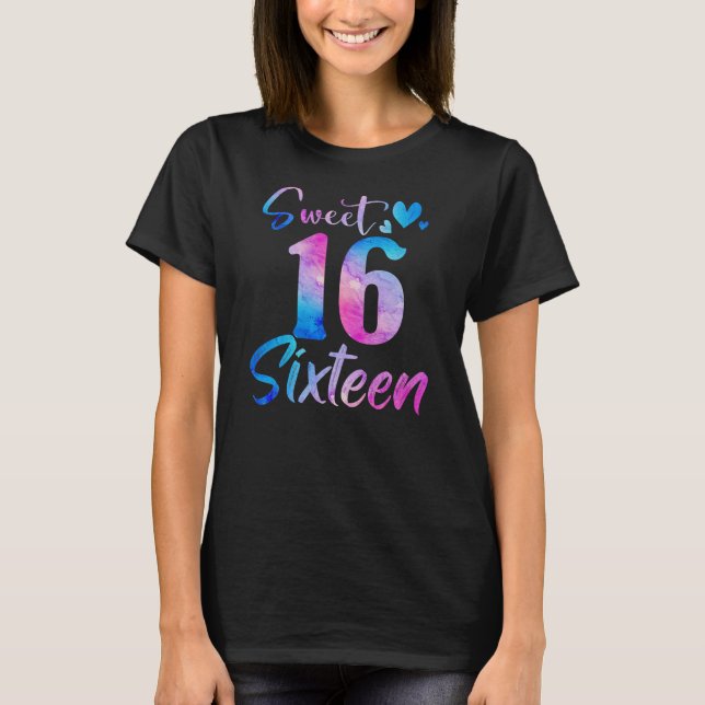 Sweet 16th Birthday Party Celebration Sixteen T-Shirt (Vorderseite)