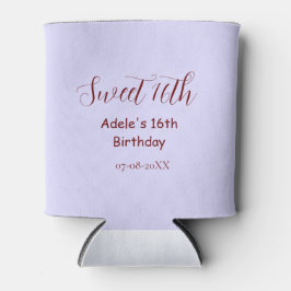 Sweet 16th birthday purple pastel mauve retro name dosenkühler