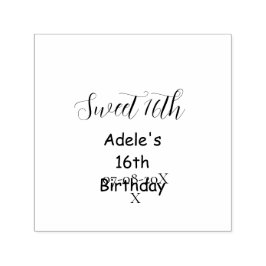 Sweet 16th birthday purple pastel mauve retro name permastempel