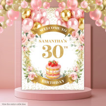 Sweet 30. Geburtstag Blush Gold Tapestry Hintergru