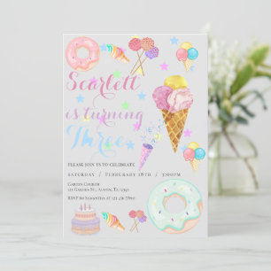 Sweet 3. Geburtstag Einladung